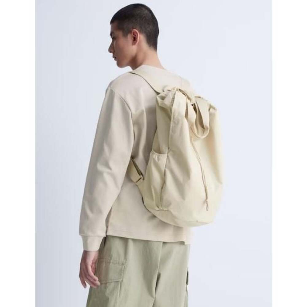 Uniqlo U Drawstring Backpack 2-Way Bag Cream